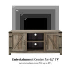 Meuble TV avec porte de grange Middlebrook Firebranch 58 pouces
