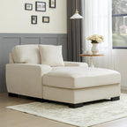Modern Mid-Century Oversized Chaise Sleeper Sofa with Pillow