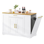 Moasis 53-inch Rolling Kitchen Island Storage Cabinet Portable Mobile Kitchen Cart
