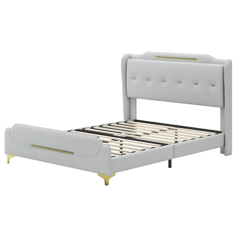 Modern Upholstered PU Leather Bed