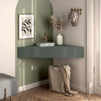 47 Corner Floating TV Stand, 3 Shelves, Transitional Style, Space-Saving Wall Mount