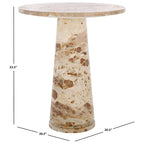 Table d'appoint ronde haute en marbre SAFAVIEH Couture Ghicu - 56 cm L x 53 cm P x 61 cm H - 21Wx21Dx24H
