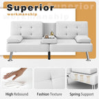 Divano letto futon convertibile Homall con portabicchieri e cuscini