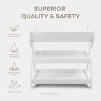 Comfy Cubs Baby Changing Table - Sturdy Wood Construction, Timeless Look with Two Open Shelves for Infant Essentials