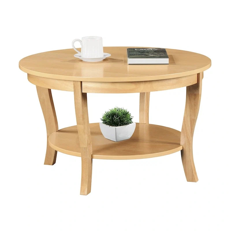 Round Coffee Table with Shelf