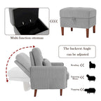 Fauteuil de salon moderne UIXE avec pouf de rangement et dossier réglable