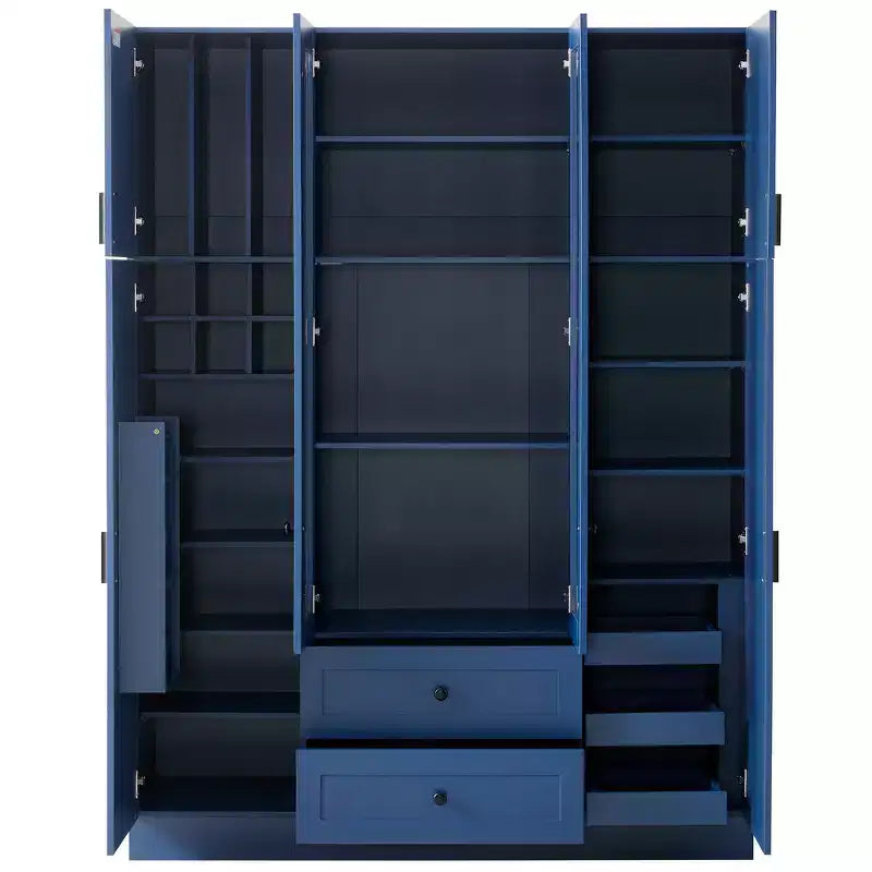 Whisen 71''H Freestanding Kitchen Storage Pantry, Large Dining Storage Cabinet Cupboard Sideboards With 6 Doors, Adjustable Shelves