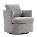 Modern Chenille Upholstered Swivel Accent Barrel Chair Set Modern Swivel Armchair for Living Room
