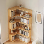 Étagère d'angle en bois manufacturé à 6 tablettes