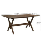 Christopher Knight Home Simon 5 Piece Mid-Century Modern Rubberwood Dining Set with Boucle Upholstered Chairs
