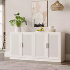 3-Set Rattan Door Sideboard Buffet Storage Cabinets with Adjustable Shelves - 93Lx31H