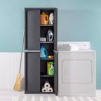 Sterilite 2 Pack Adjustable 4-Shelf Garage Storage Cabinet Bin Organizer, Gray
