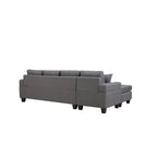 Canapé d'angle de salon avec méridienne en L et porte-gobelets