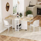 Folding Dining Table for Kitchen, Space Saving Dining Table, Extendable Kitchen Drop Leaf Table with 6 Wheels for Small Space
