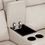 Canapé inclinable électrique MCombo 60,2 po avec massage et double chauffage, appuie-tête réglable, ports USB et Type C, tissu