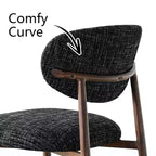 Set of 4 Modern Upholstered Dining Chairs with Curved Backrest, Iron Frame Armless Side Chairs for Dining Room, Kitchen-Panipeachy