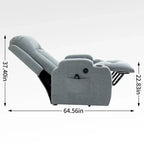 Power Lift Recliner Chair, Modern Single Motor Massage Sofa Chair with Lumbar Heating, USB Charging Port, Cup Holders