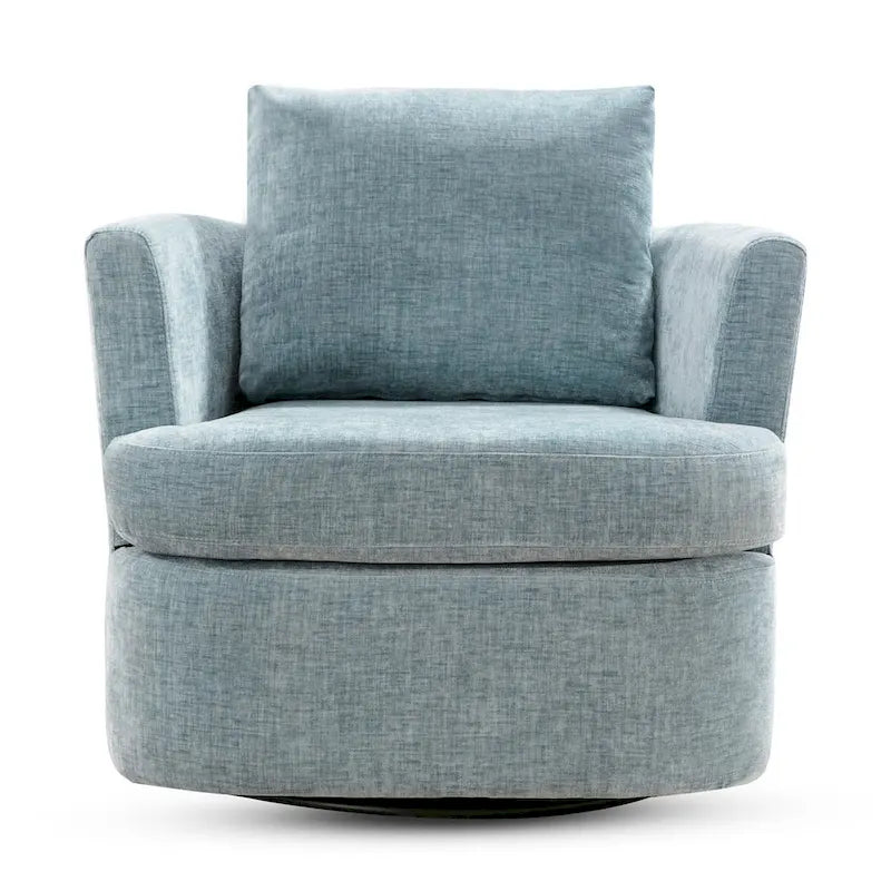 Modern Chenille Upholstered Swivel Accent Barrel Chair Set Modern Swivel Armchair for Living Room