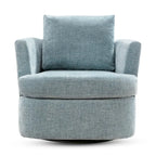 Modern Chenille Upholstered Swivel Accent Barrel Chair Set Modern Swivel Armchair for Living Room