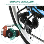 Moasis24/26 Vélo Cruiser 7 Vitesses, Vélo à Cadre Bas Ajustable, Vélo de Ville, Bicyclette