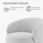 Spruce&Spring Upholstered Swivel Accent Barrel Chair with Wood Base