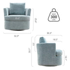 Modern Chenille Upholstered Swivel Accent Barrel Chair Set Modern Swivel Armchair for Living Room