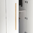 Armoire moderne autoportante en bois massif avec étagères de rangement