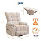 Power Lift Recliner Chair for Elderly with Massage and Heat, Oversized Massage & Heat Recliner with Soft Padded Upholstery, Side Pocket & Cup Holders