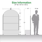 MAYEERTY 72x47 Black Arched Iron Planter Box with Trellis, 3 Piece Set Decorative Garden Screen for Patio and Balcony