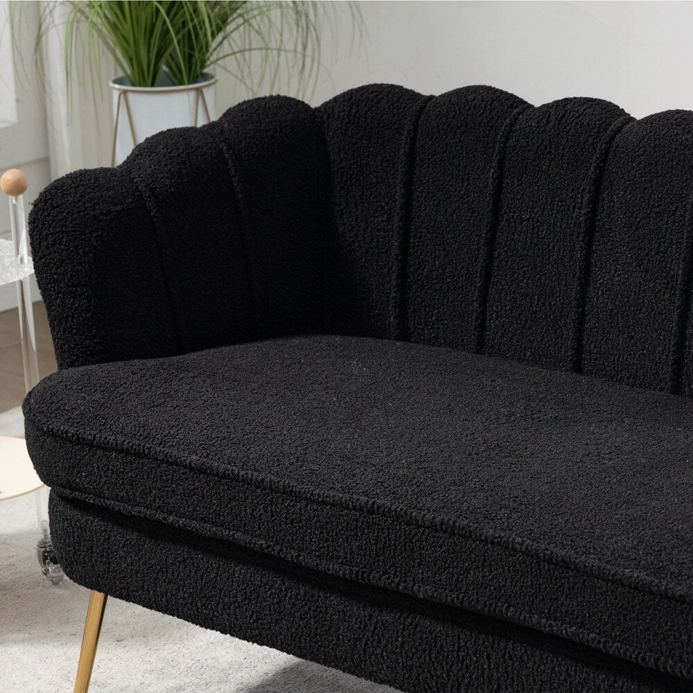 Small Mini Room Couch Two-Seater Sofa with Gold Metal Leg - 2 Seat