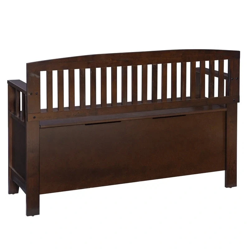 Migdalia Flip Top Slat Back Storage Entryway Bench