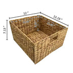eHemco 3 Tier X-Side Storage Drawers with 6 Water Hyacinth Natural Wicker Baskets
