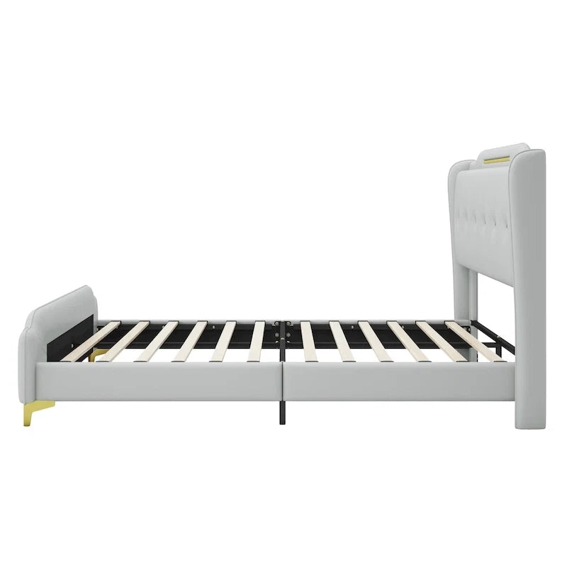 Modern Upholstered PU Leather Bed