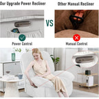 Fauteuil inclinable pivotant XINMICS, Fauteuils inclinables à bascule de massage avec fonction chauffante, ports USB, USB-C et pochette latérale