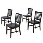 Set of 4 Solid Wood Slat-Back Dining Chairs, Sturdy Frame, Classic Design, Easy Assembly