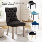 Upholstered Tufted Velvet Dining Chair with Solid Wood Legs Set of 6