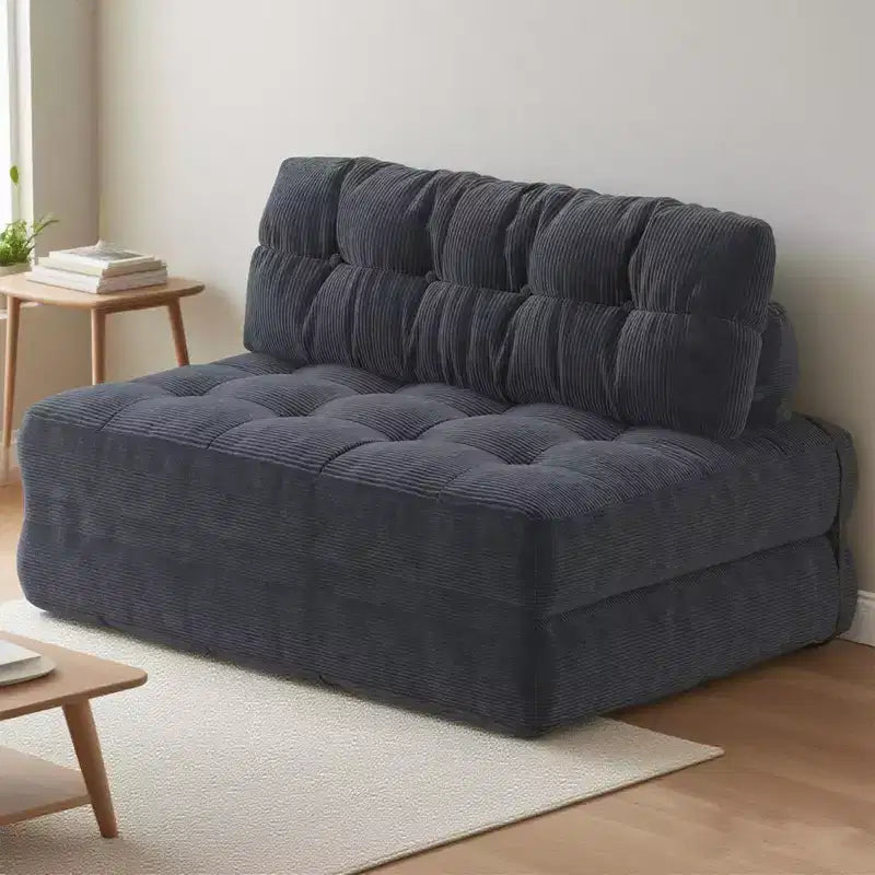Full Corduroy Folding Sofa Bed Futon, Floor Convertible Sleeper Chair with Pillow & Back Support
