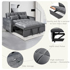 Causeuse moderne en velours avec dossier inclinable et poches, 2 places – Gris foncé / Gris clair / Bleu / Noir