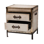 Table d'appoint/Malle de rangement en toile effet vieilli Laura