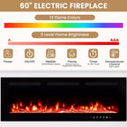 EROMMY 112Large Wall Unit Entertainment Center With Fireplace And LED Lights