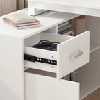 Bureau d'angle réversible blanc pivotant Bureau d'ordinateur