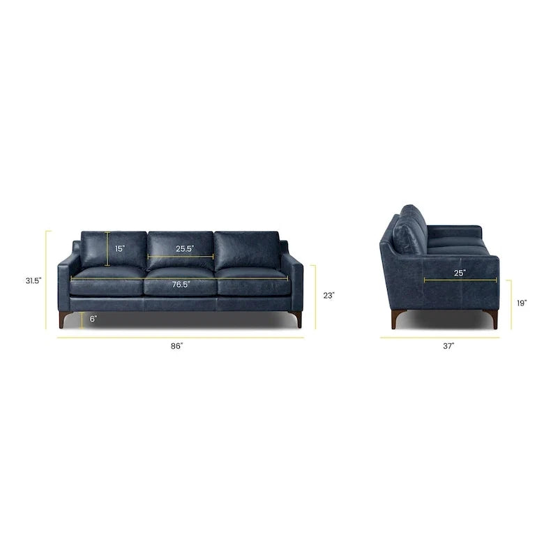 Poly & Bark Sorrento Sofa - Full Grain Genuine Italian Leather