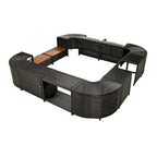 Spa Surround Spa Frame Quadrilateral Outdoor Rattan Sectional Sofa Set