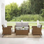 Bradenton 4pc Outdoor Wicker Conversation Set - Crosley