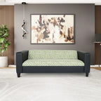 Mid Century Modern 3 Seater Sofa Faux Leather Solid Wood Frame Upholstered