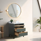 Vanity Art Bathroom Vanity with Ceramic Sink and Engineered Marble Top
