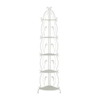 Metal Scroll Indoor Outdoor Tall Folding 5 Shelves Bakers Rack - Gold or White - Roche River Decor