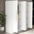 Armoire moderne autoportante en bois massif avec étagères de rangement