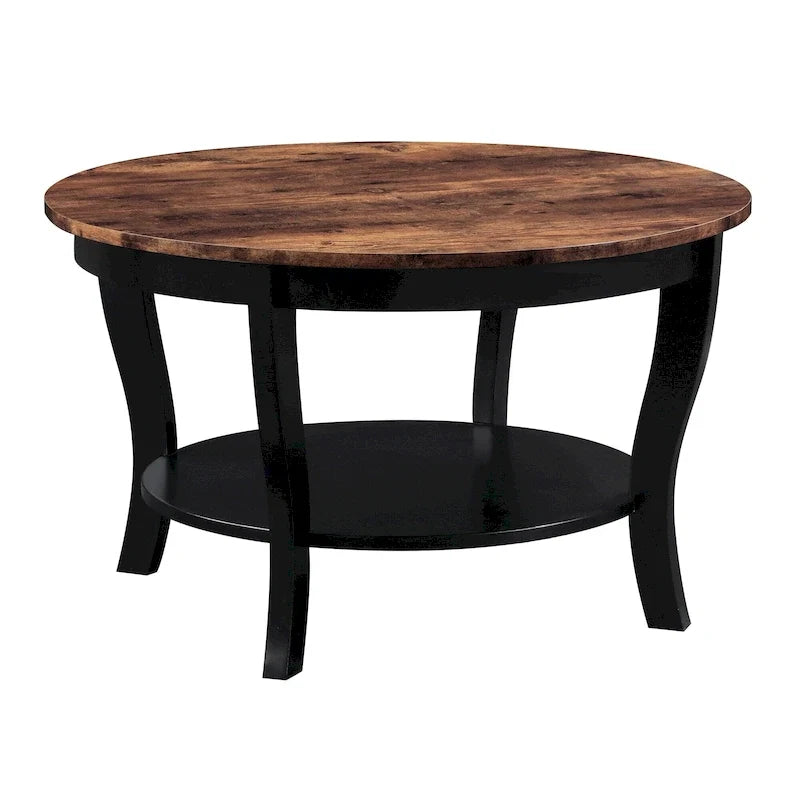 Round Coffee Table with Shelf