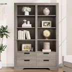 72 Tall Bookcase with 4 Drawers, Farmhouse Freestanding Storage Bookshelf for Bedroom, Living Room, Home Office